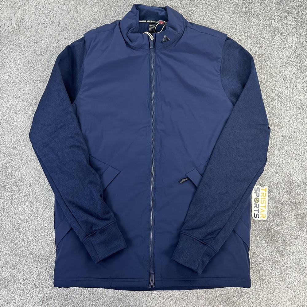 Adidas Jacket Mens Small Collegiate Navy U365T FG Full Zip Golf PrimaLoft IJ9652